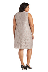 R&M Richards 2421W Short Plus Size Mother Of The Bride Dress