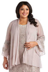 R&M Richards 2421W Short Plus Size Mother Of The Bride Dress