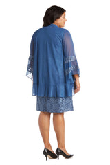 R&M Richards 2421W Short Plus Size Mother Of The Bride Dress