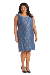 R&M Richards 2421W Short Plus Size Mother Of The Bride Dress