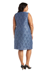 R&M Richards 2421W Short Plus Size Mother Of The Bride Dress