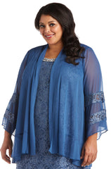 R&M Richards 2421W Short Plus Size Mother Of The Bride Dress