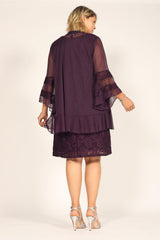 R&M Richards 2421W Short Plus Size Mother Of The Bride Dress