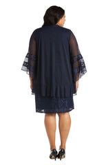 R&M Richards 2421W Short Plus Size Mother Of The Bride Dress