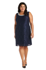 R&M Richards 2421W Short Plus Size Mother Of The Bride Dress
