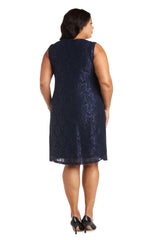 R&M Richards 2421W Short Plus Size Mother Of The Bride Dress