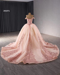 Red Beaded Lace Tiered Wedding Gowns Removable Overskirt Off the Shoulder Quince Dress 241071