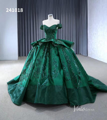 Red Beaded Lace Wedding Dresses Off the Shoulder Tiered Quinceanera Dress 241018