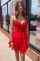 Fancy Short Homecoming Dresses Formal Mini Dress with Applique