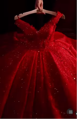 Hot Appliques Ball Gown 2024 Dark Green Wedding Dress Sequin Quinceanera Dress