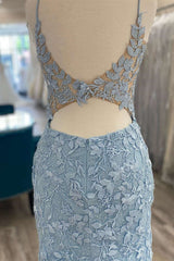 Light Blue Lace Homecoming Dress Dinner Dress Evening Short