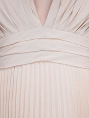 Bridesmaid Dress V Neck Sleeveless Elegant Floor Length Chiffon with Ruched