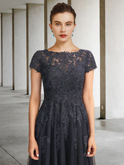 Ball Gown Mother of the Bride Dress Luxurious Elegant Jewel Neck Floor Length Lace Tulle Short Sleeve with Crystals Appliques Ball Gown Mother of the Bride Dress Luxurious Elegant Jewel Neck Floor Length Lace Tulle Short Sleeve with Crystals Appliques
