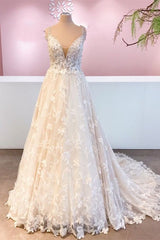 Romantisch lange a-line sweetheart appliques kanten tule trouwjurk