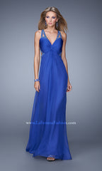 Strappy Open-Back La Femme Long Formal Prom Dress