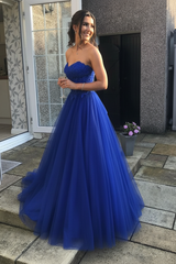 Sweetheart Open Back Pink Lace Long Prom Dresses Tulle Aline Formal Evening Dresses