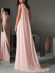 Aimishang Sheath / Column Evening Gown Elegant Dress Engagement Formal Evening Sweep / Brush Train Sleeveless One Shoulder Long Prom Dress