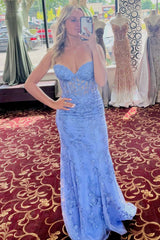 Sweetheart Black Lace Mermaid Long Formal Dress