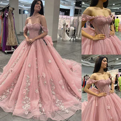 Elegant Pink Applique Strapless Sweet 16 Quinceanera A-Line Floor-length Prom Dress Birthday Dress Evening Dress Ball Gown HZ1024