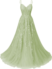 A Line 2024 Lace Violet purple Prom Dresses Lilac Long Formal Dress