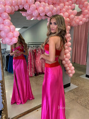 Satin Sheath Prom Dresses with Slit, Ruffled One Shoulder & Crossed Bodice - FD6040