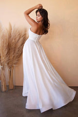 Cinderella Divine CD0166W Satin Strapless Long Bridal Gown