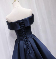 Satin Sweetheart  Bridesmaid Dress, Off Shoulder Short Formal Dress