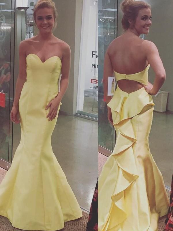 Satin Sweetheart  Layers Dresses Sweep/Brush Train Sleeveless Prom Dress