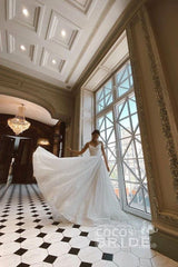 SD2128 Shiny Sequins Spaghetti Straps A-line Wedding Dress