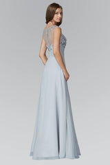Sequin Embellished Chiffon Long Prom Dress Sale