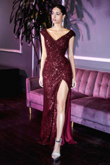 Cinderella Divine CH198 Sequin Formal Long Prom Dress