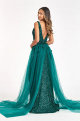 Sequined Sleeveless Long Evening Dress
