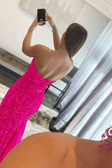 Hot Mermaid Royal Blue Prom Dresses 2024 Strapless Sequins Long Formal Gowns