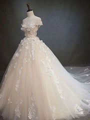Off Shoulder Lace Long Prom Wedding Dresses