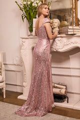 Cinderella Divine CH171 Beaded Long Prom Dress