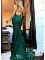 Sexy Burgundy Lace Mermaid Prom Dresses V neck Pageant Dress FD1319