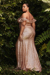 Cinderella Divine CH167C Sexy Formal Long Slit Prom Dress