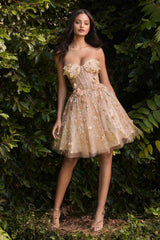 Cinderella Divine 9243 Sexy Short Spaghetti Strap Homecoming Dress