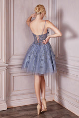Cinderella Divine 9243 Sexy Short Spaghetti Strap Homecoming Dress