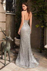 Cinderella Divine CR863 Sexy Strapless Long Formal Prom Dress
