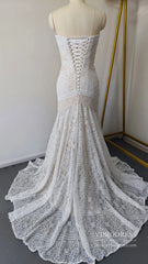 Sheath Lace Boho Wedding Dresses with Removable Sleeves VW1092