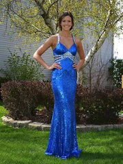 Sheath V-Neck Sleeveless Floor-Length With Beading Sequins Dresses