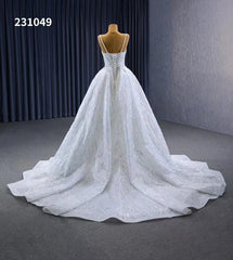 Shimmering Sequin Mermiad Wedding Dresses with Detachable Train and Spaghetti Strap 231049