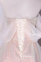 Shimmering Sequin Off the Shoulder Prom Dresses AD1005