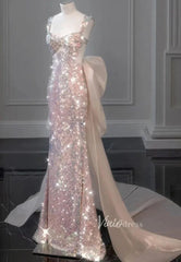 Shimmery Mermaid Prom Dresses with Removable Bow FD1185