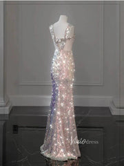 Shimmery Mermaid Prom Dresses with Removable Bow FD1185