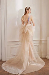 Shimmery Mermaid Prom Dresses with Removable Bow FD1185