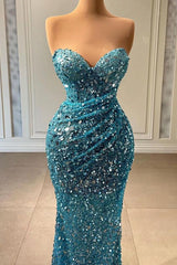 Shine Bright in a Blue Mermaid Sweetheart Prom Dress