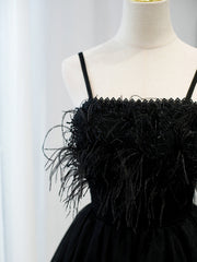 Robe de bal à dos court avec dos corset, petites robes de retour formelles noires