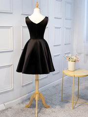 Robes de bal noires courtes, robes de retour à retour formel noires